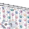 JEJOMEAG Dog Paw Shower Curtain Cute Colorful Paws Print Pet