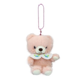 Takeoff Bear Drop Plush Keychain Retro Pastel Bear Cute Embroidered Flower Collar Pink