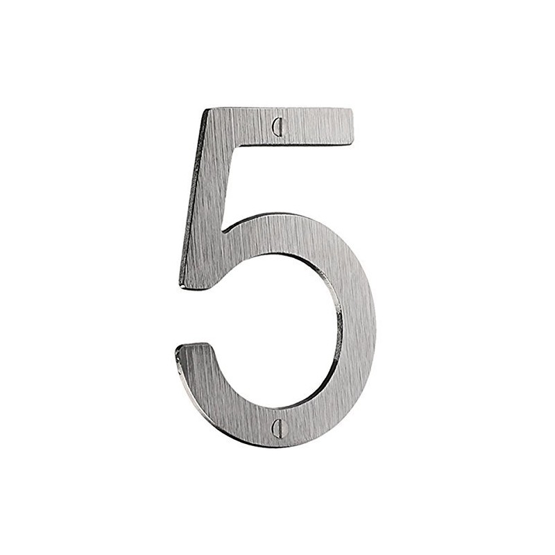 Beslagsboden V025 House Number 5"Villa of Oxidized Brass in Black