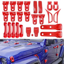 Barong for Jeep Wrangler JL JLU Sport Sahara Freedom Rubicon Unlimited 2-Door and 4-Door 2018-2025 Accessories 26PCS Full Set Exterior Trim Kit (Red)