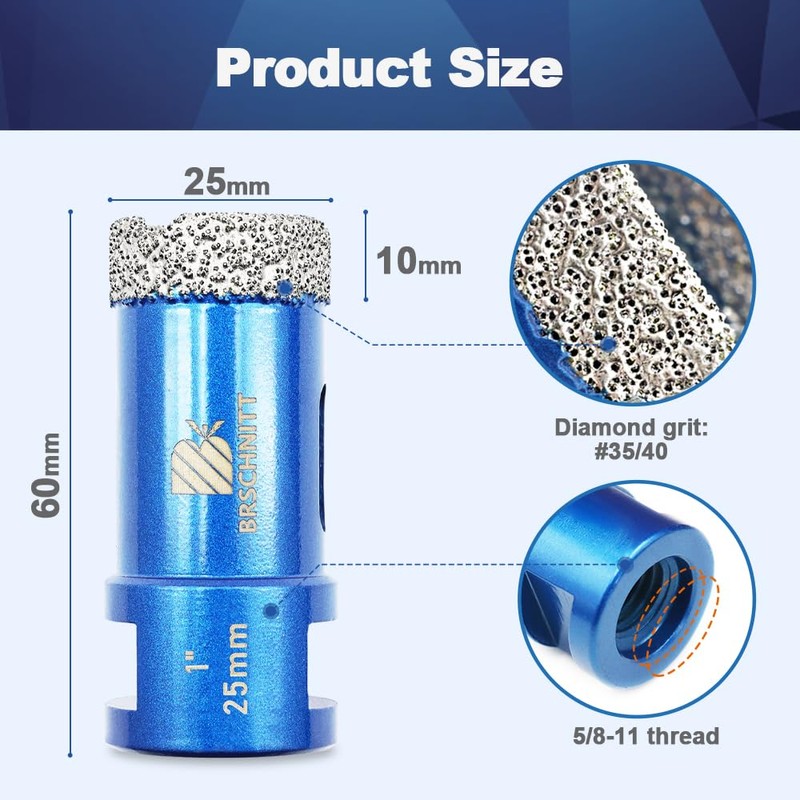 1 Inch Diamond Core Drill Bit for Porcelain Tile Ceramic