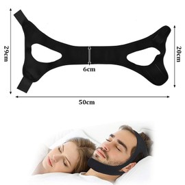 Anti Snoring Chin Strap Anti-Snoring Device Black Anti Snoring Chin Strap Anti Snoring Stopper Anti Snoring Stop Snoring Chin Strap Belt for Sleeping Flexible Breathable