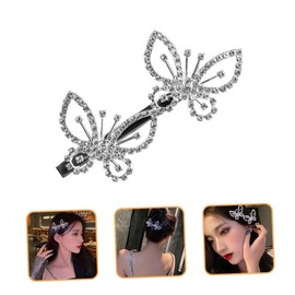 Healeved 3Pcs Rhinestones Butterfly Hair Clips for Women and Elegant Barrette Durable and Stylish Hair Accessories for Various Hairstyles and Occasions