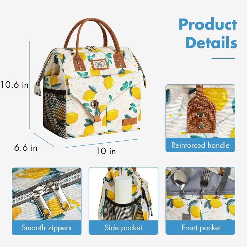 Lekesky Lunch Bags for Women Insulated Thermal Lunch Tote Bag