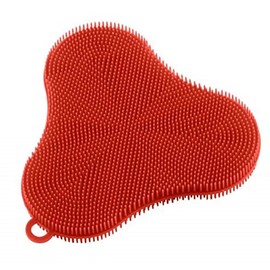 Kuhn Rikon 20441 Stay Clean Silicone Clover Scrubber one Size red