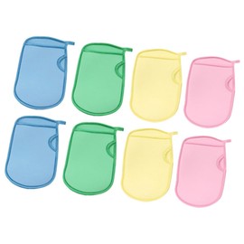 DECHOUS 8pcs Bathing Gloves Exfoliating Mitts Scrubbing Mittens for Gentle Skin Care Back Mesh Design for Rich Foaming Dead Skin Removal for Relaxing Baths