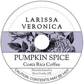 Pumpkin Spice Costa Rica Coffee (Single Serve K-Cup Pods) (Gourmet, Naturally Flavored, Whole Coffee Beans) (12 pods, ZIN: 577007)