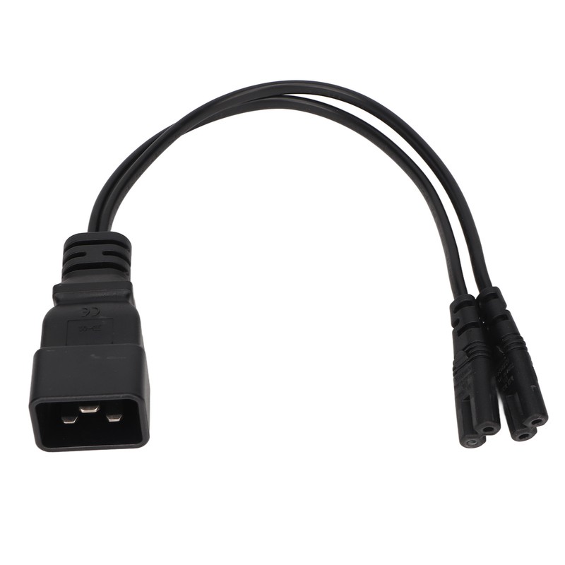Dual IEC320 C7 to C20 Cord Universal Y Power Splitter