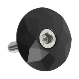 Cubierta Superior del Vástago de la Bicicleta de Aleación de Aluminio, Tapa Resistente a la Presión de los Auriculares de la Bicicleta con Tornillo para el Ciclismo Diario (BLACK)