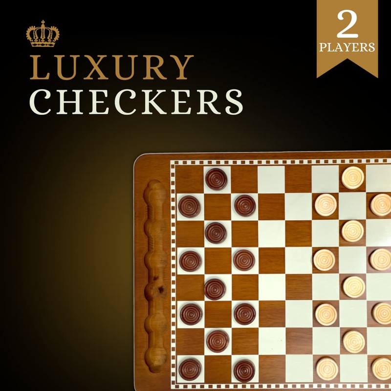 Regal Games Luxury Checkers Board Game for Adults & Kids