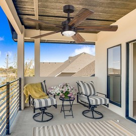 52 Inch Farmhouse Ceiling Fan with Light and Remote Control, Forged Metal Light Kit with Crystal Prismatic Glass, 3CCT Dimmable, 6 Speed Reversible, Dark Bronze, Indoor/Outdoor