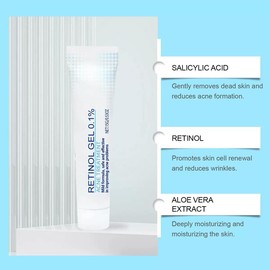 Retinol Gel,Retinol Gel for Face, Retinol Acne Treatment Gel & Skin Soothing Cream,Anti-Acne Moisturizer with Retinol, Spot Treatment for Acne-Prone Skin, Oil-Free,Non-Comedogenic