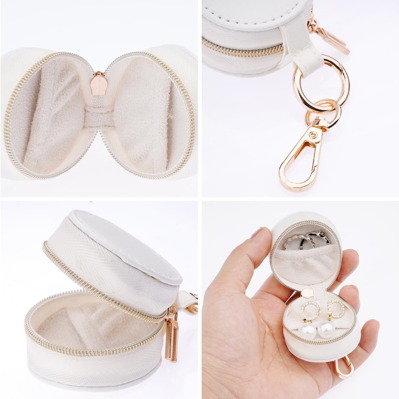 Hmxpls Portable Ring Holder Keychain, Mini Sports Jewelry Holder Box,