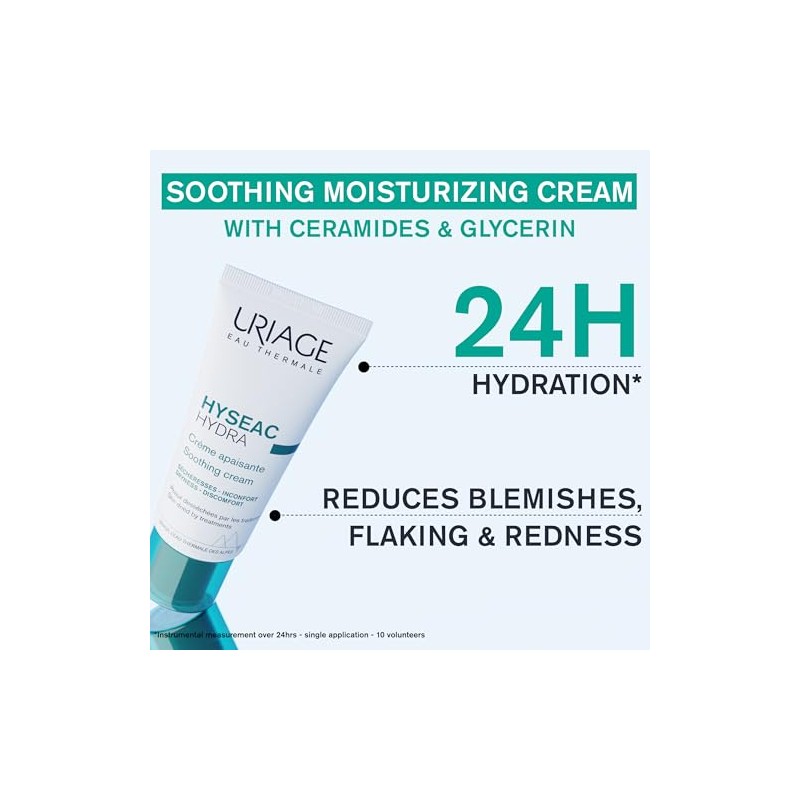 Uriage Hyséac Hydra Crema Calmante Hidratación 24h Reducción Tirantez Textura