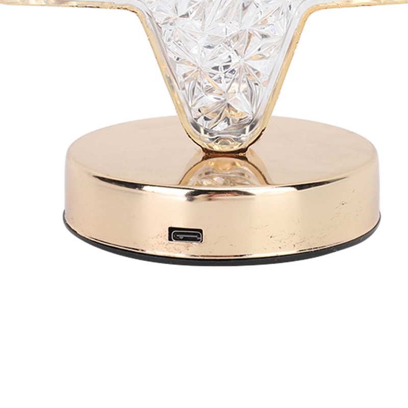 Star Bedside Table Lamp Cordless Rechargeable 3 Color Stepless Dimmable