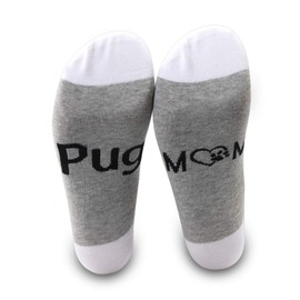 PXTIDY Pug Socks Pug Mom Crew Socks Pug Dog Mom Gift Dog Lover Gift Pug Mama Pug Gifts Dog Mom Socks for Pug Dog Owner (Pug)