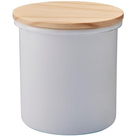 Enameled Pure Enamel Canister, White, Size: Approx. 4.2 inches (10.8 cm), D4.2 inches (10.8 cm), H12 inches (12 cm), PU-2312