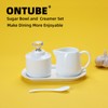 ONTUBE Porcelain Sugar and Creamer with tray and Crystal Lid