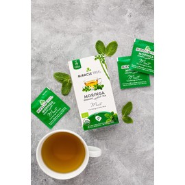 Miracle Tree - 6 Count of Organic Moringa Superfood Tea, 25 Individually Sealed Tea Bags, Mint (Keto, Detox, Energy/Immunity Booster, Vegan, Gluten-Free, Organic, Non-GMO, Caffeine-Free)