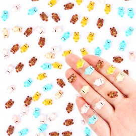 100 Pieces Colorful Tiny Dogs for Dollhouse Miniatures Resin Animals for Crafts Tiny Animals for Fairy Garden Micro Landscaping Decoration