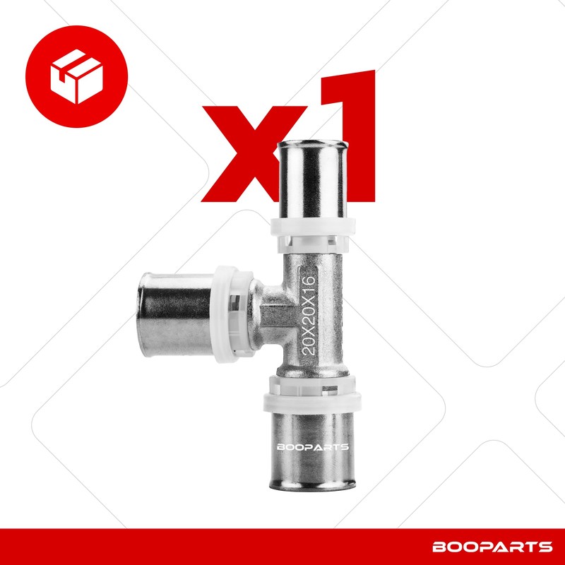 BOOPARTS 20-20-16mm Multilayer Crimping Multi-Layer Tee Reduced Crimping Connector for