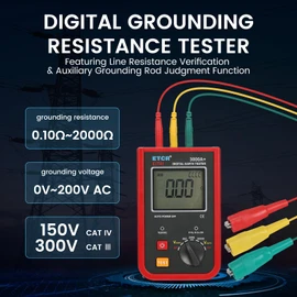 EITAI3000A+ Digital Ground Resistance Meter Tester 0-2kΩ, 0-200V, Manufacturer Direct Sales, Ground Rod Resistance, Earth Resistance Tester