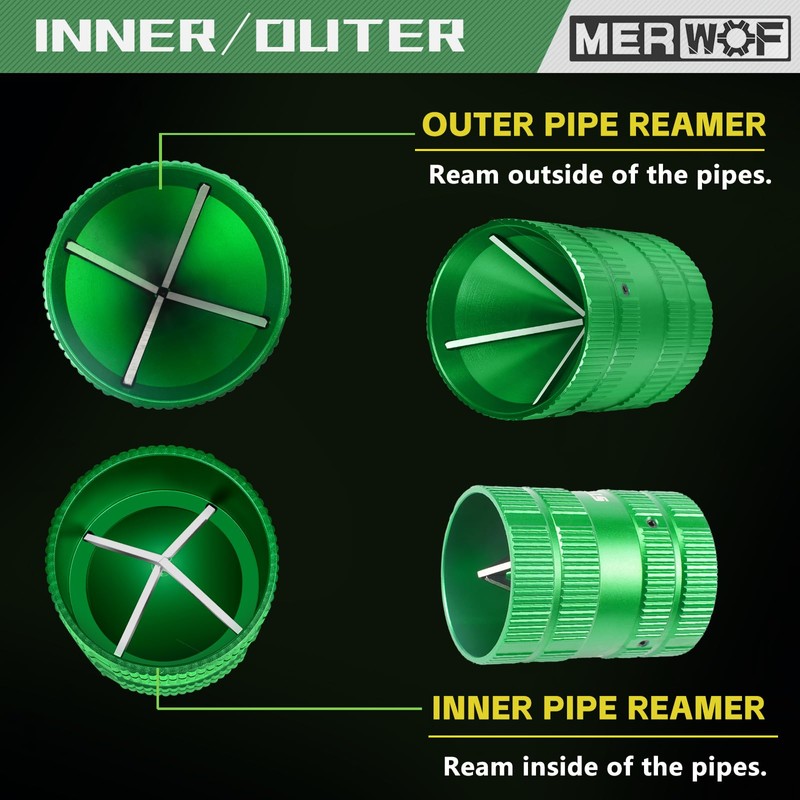 MERWOF Metal Pipe Reamer for Copper PVC Pipe, Deburring Tool,