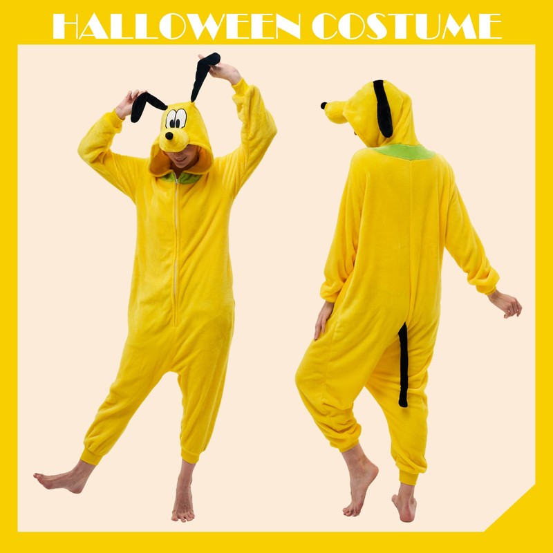 NEWCOSPLAY Unisex Adult Pluto Onesie Pajamas Animal One Piece Costume
