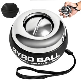 BeSokar Vollmetal Gyroball Wrist Exerciser Ball Auto Start 5 Level Resistance Gyroscopic Forearm Trainer Arm Strengthening Arm Finger Wrist