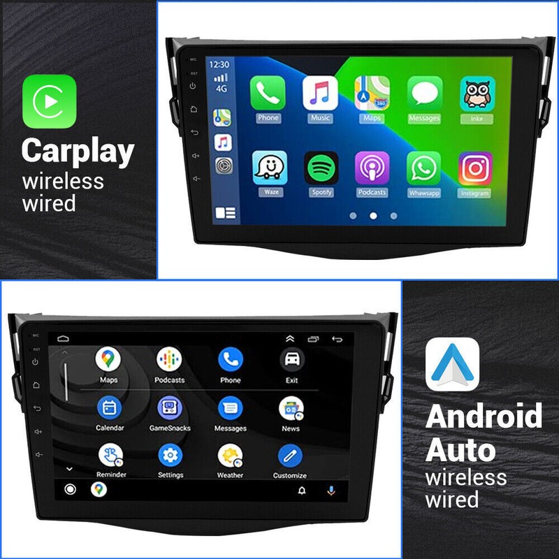 Camecho Android 13 Apple Carplay For 2006-2012 Toyota RAV4 9''