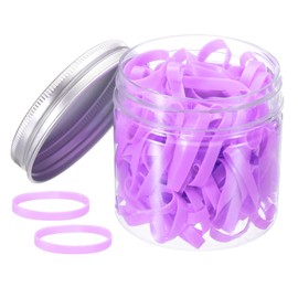 sourcing map 140 Pcs Rubber Band Stretchable Rubber Elastic Bands Colored Spots 25mm x 4mm Hair Strings for Home Office, Purple