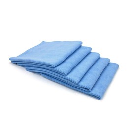 [Buffmaster] Microfiber Pearly Weave Towel (16 in. x 16 in, 400 GSM) - 5 Pack (Blue) | Coating Leveling | Compound and Polish Removal