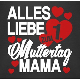 Shirtracer - Mother's Day Gift Mum Gift Baby - Alles Liebe zum 1st Mother's Day Mum - Red/White - Baby Bodysuit Long Sleeve, 3 Black, 3-6 Monate