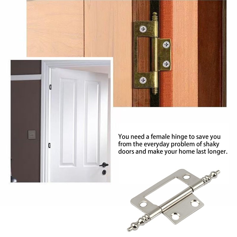 8PCS Stainless Steel Flush Hinges,Silver 2 Inch,Door Hinges for Drawer