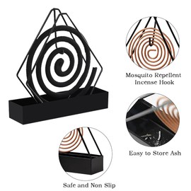 DIYBravo Mosquito Coil Holder Portable Coil Incense Burner Holder Creative Diamond Design Coils Vertical Stand Fireproof Metal Hanging Coil Tray for Home Camping Indoor Outdoor(B)