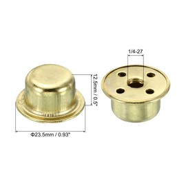 PATIKIL Lamp Finials Caps, 2 Pack 1/4-27 Thread Metal Hollow Tapped Light Fixture Accessories for Lamp Shade Holder Harp Top, Gold Tone