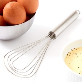 Chef Grade, Non-Scratch 10" Flat Bottom Whisk. Best Stainless Steel Roux Whisks for Deglazing Pans. Perfect Metal Hand Whip for Cooking Soup. Whisking Spatula Tool Is a Great Kitchen Accessory or Gift