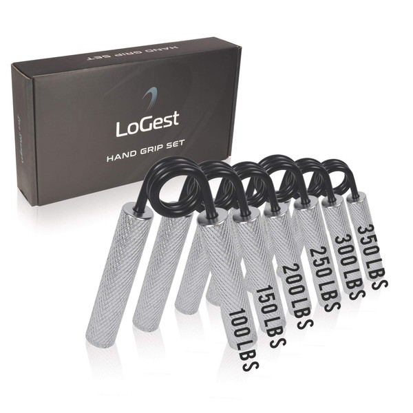 Logest Metal Hand Grip Set, 100LB-350LB 6 Pack No Slip