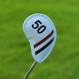 Premium PU Leather Wedge Cover Iron Cover Head Cover 1 Piece with Number Tag (48°, 50°, 52°, 54°, 56°, 58°, 60°) Single item (50°)