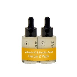 Acure Suero Brightening con 2% de vitamina C y ácido ferúlico, suero de vitamina C para cara, antienvejecimiento, brillo brillante para mujeres y homb