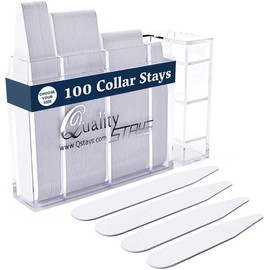100 Plastic Collar Stays for Men's Dress Shirts - Plastic Collar Stays for Men (Medium)