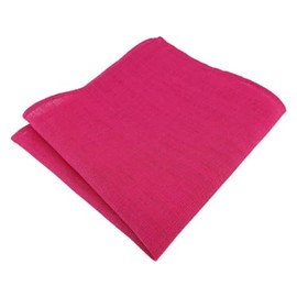 TigerTie Pocket Square Plain - Cavalier Scarf 100% Linen - Pocket Square Size 26 x 26 cm, magenta