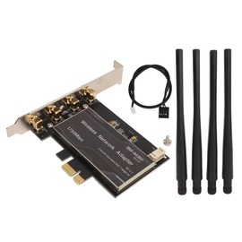 PCIe Network Adapter 2.4G 450Mbps 5G 1300Mbps 4 Antennas Standard IEEE BT4.1 PCIe Network Card for Computer Router