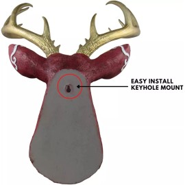 Ebros Deer Head Faux Taxidermy Wall Sculpture Rustic Cabin Wall Home Decor 19.5"