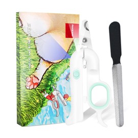 PAKEWAY Dog Nail Clippers with LED Light - Pet Nail Trimmer and File for Small/Medium Dogs, Puppies, Cats, and Rabbits