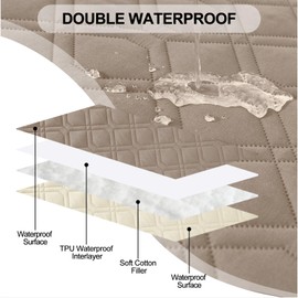 Smiry Waterproof Dog Blanket, 52x82 Inch Soft Pet Bed Cover Reversible, Washable Sofa Couch Furniture Protector for Small Medium Large Dog Puppy Cat, Taupe/Beige