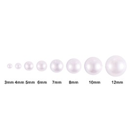DECORA 500pcs White Flat Back Cabochons Pearls Half Round Faux Pearls for Crafts and Decoration