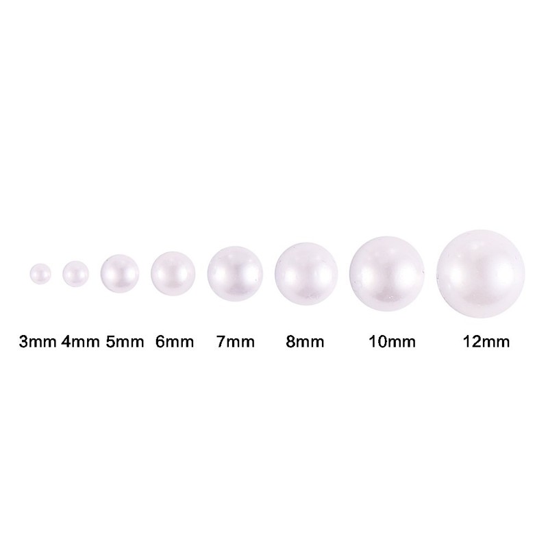 DECORA 500pcs White Flat Back Cabochons Pearls Half Round Faux