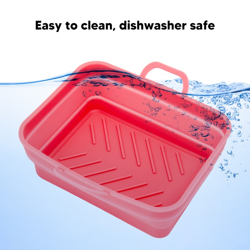 2Pcs Fryer Liner Heat Resistant Silicone Groove Design Easy to