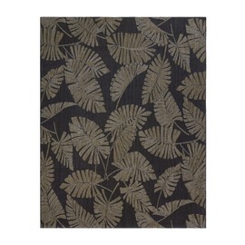 Gertmenian Indoor/Outdoor Kona Coast by Reyn Spooner Rug - 8x10 Large, Stain & UV Resistant, Ideal for Deck, Patio, Poolside Rooms - Palmtree Leaf, Black Brown, 46685